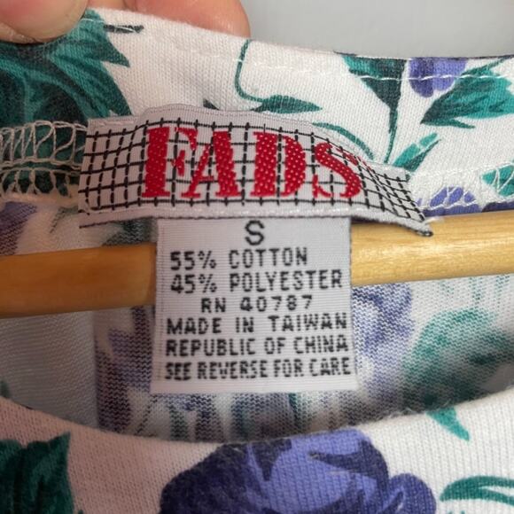 Vintage FADS 80s Cotton Blend Floral Market Dress - Picture 3 of 7